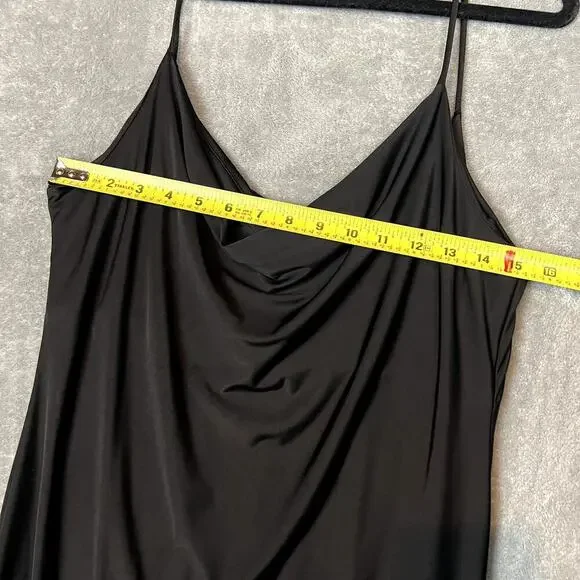 Sincerely Jules Dress Womens XL Black Cowl Neck Slip Dress Slinky Eveningwear - Picture 6 of 7